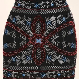 ENVIABLE BLACK BEADED MINI SKIRT